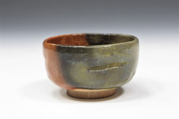 柳瀬美術店 / 12代楽 弘入「赤酒呑-3」共箱[RAKU Konyu 12th]Sake cup