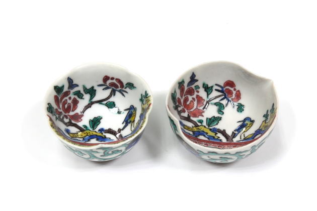 柳瀬美術店 / 初代徳田八十吉「吉田屋写意酒盃 弐客-10」共箱[TOKUDA Yasokichi 1st]Sake cups